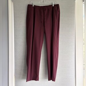 Old Navy Women's Straight-Leg High Rise Pants in Burgundy